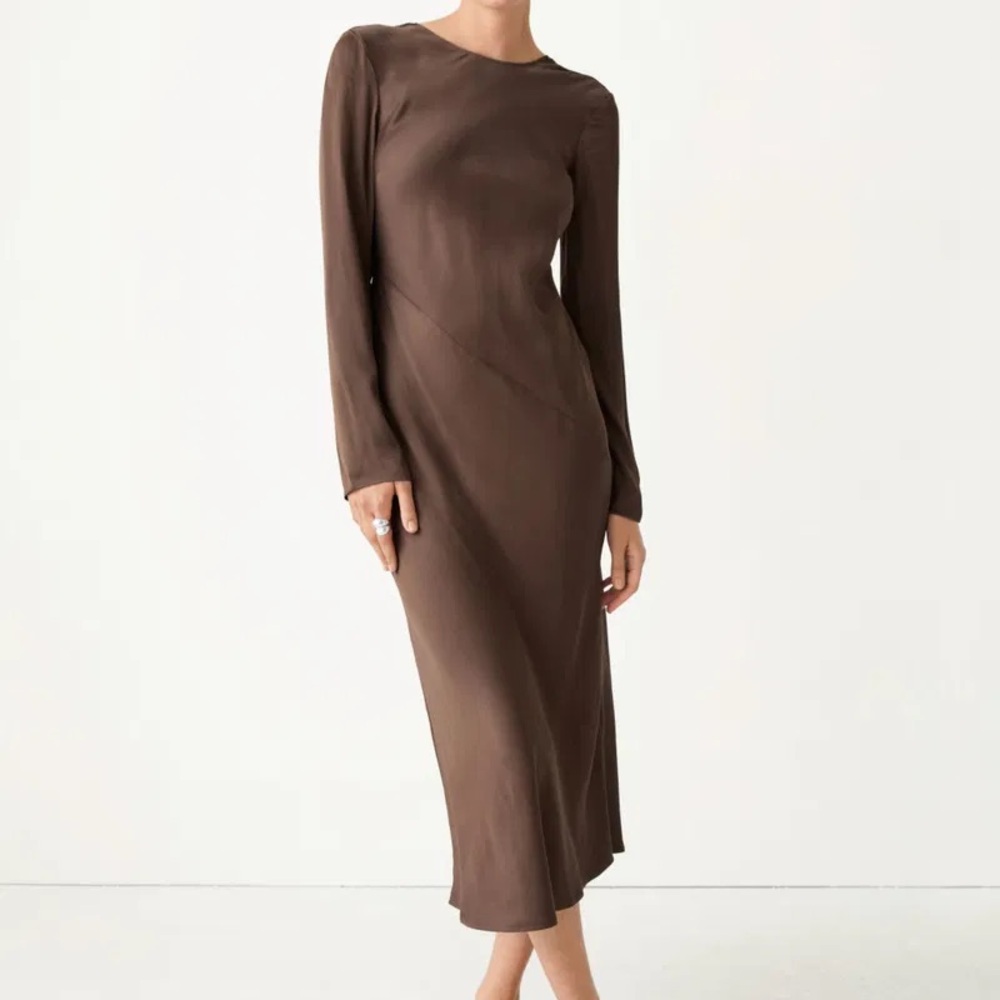 & Other Stories Chocolate Long Sleeve Dress